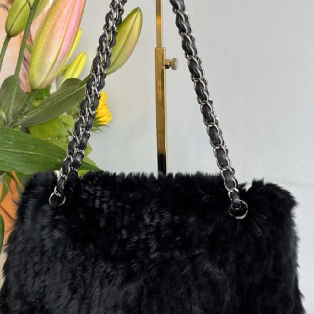 Chanel Black Orylag Rabbit Fur Flap Bag - Picture 7 of 8